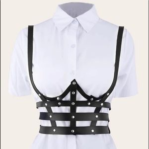 PU Leather Studded Harness w/ Hole Punch Tool
